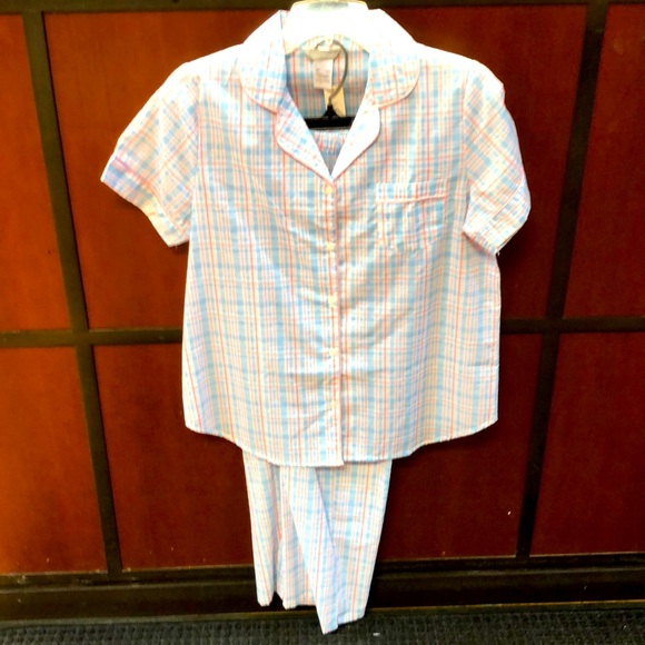 Women’s Poly Cotton Short Sleeve Two Piece Set - Picture 1 of 4